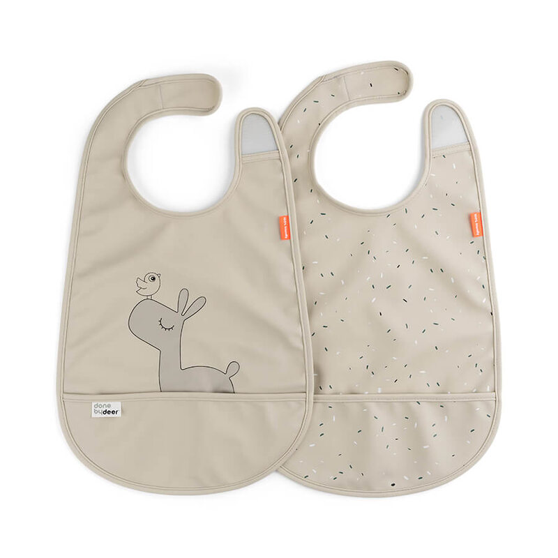 Lot de 2 Bavoirs velcro Lalee Sable Done by Deer produit face