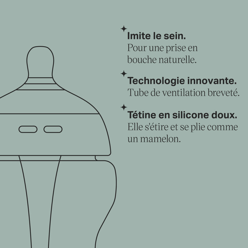 Lot de 2 biberons AAC 260ml Tommee Tippee information