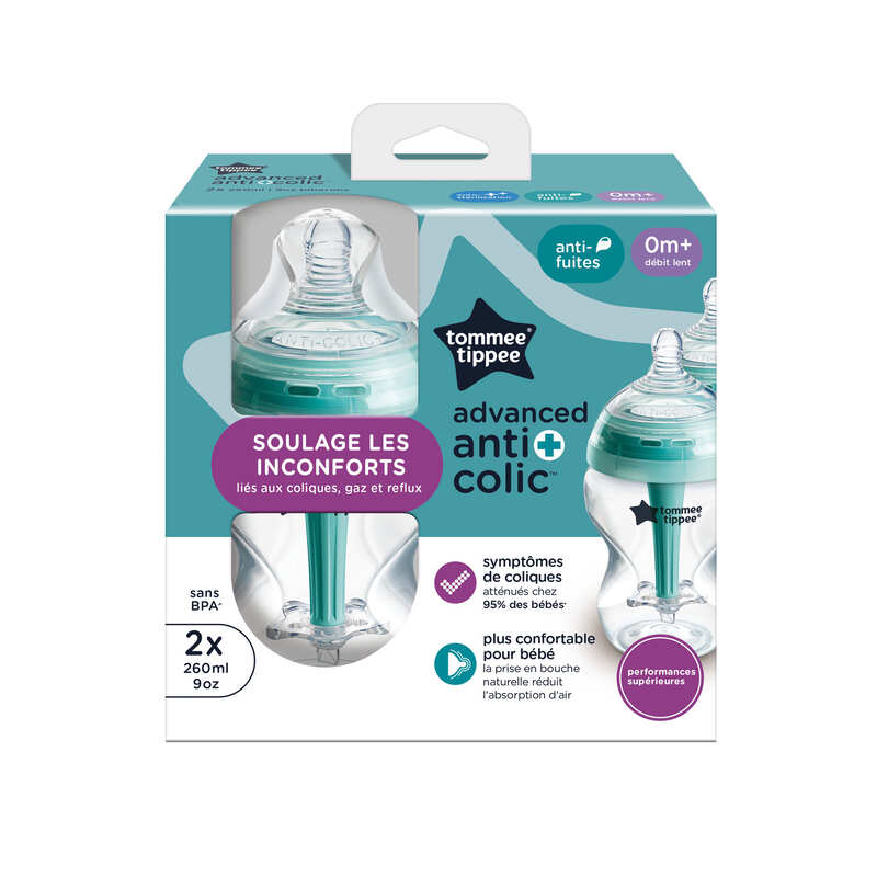Lot de 2 biberons AAC 260ml Tommee Tippee package