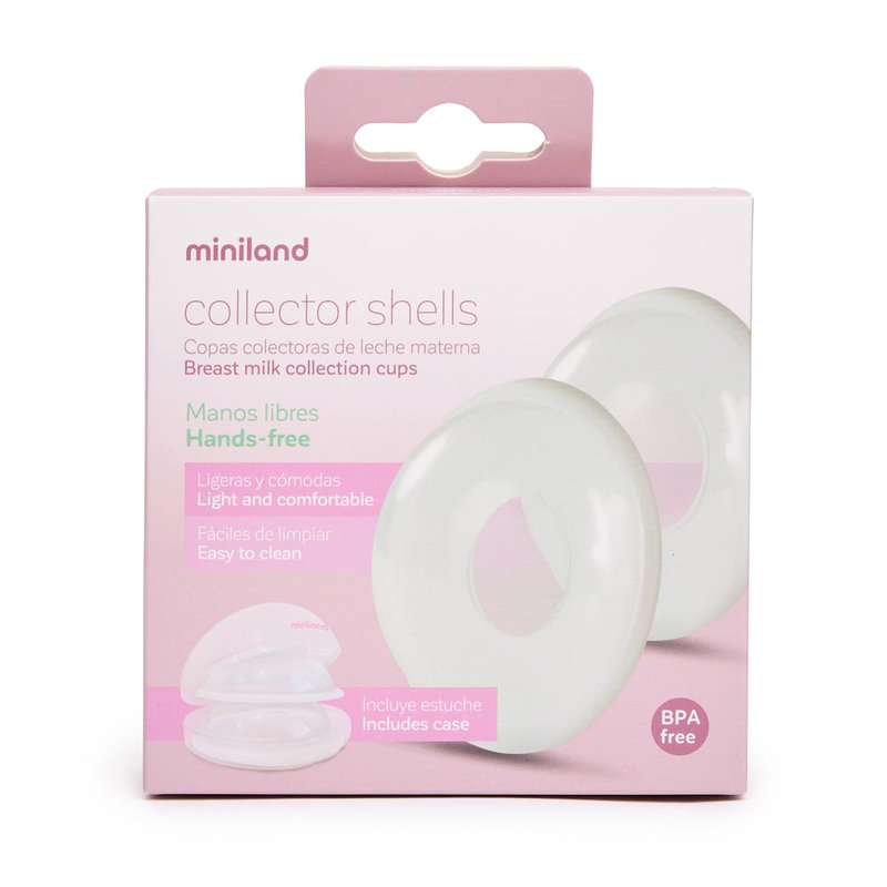 Lot de 2 coupelles de collecte de lait maternel Miniland packaging
