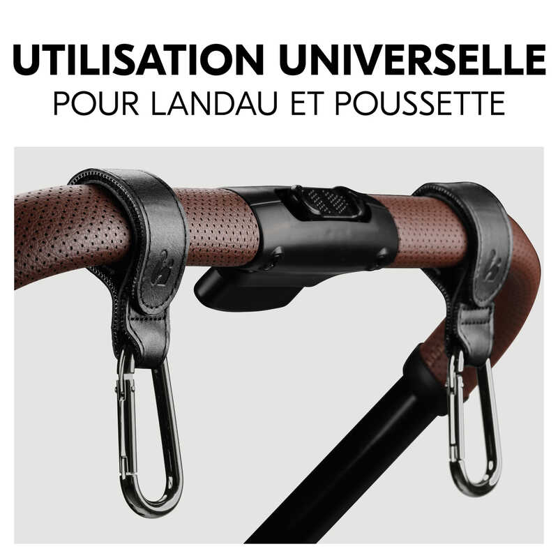 Lot de 2 crochets de poussette Hauck universel