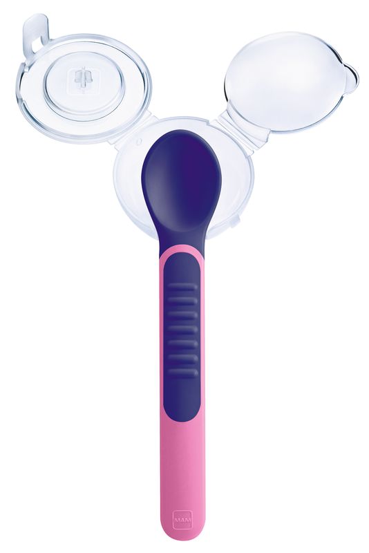 Lot 2 Cuillères thermosensibles avec étui de transport MAM coloris rose avec etui