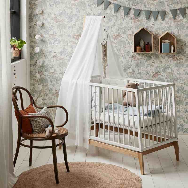 Lot de 2 draps housse lit bébé en coton bio blanc Leander lifestyle