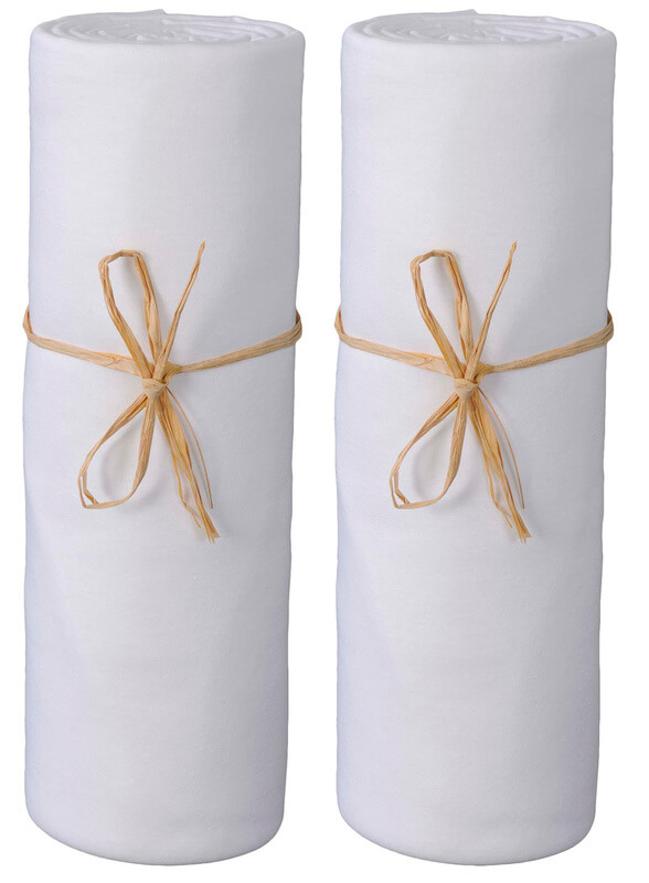 Lot 2 draps housse coton Bio Blanc Ptit Basile 1