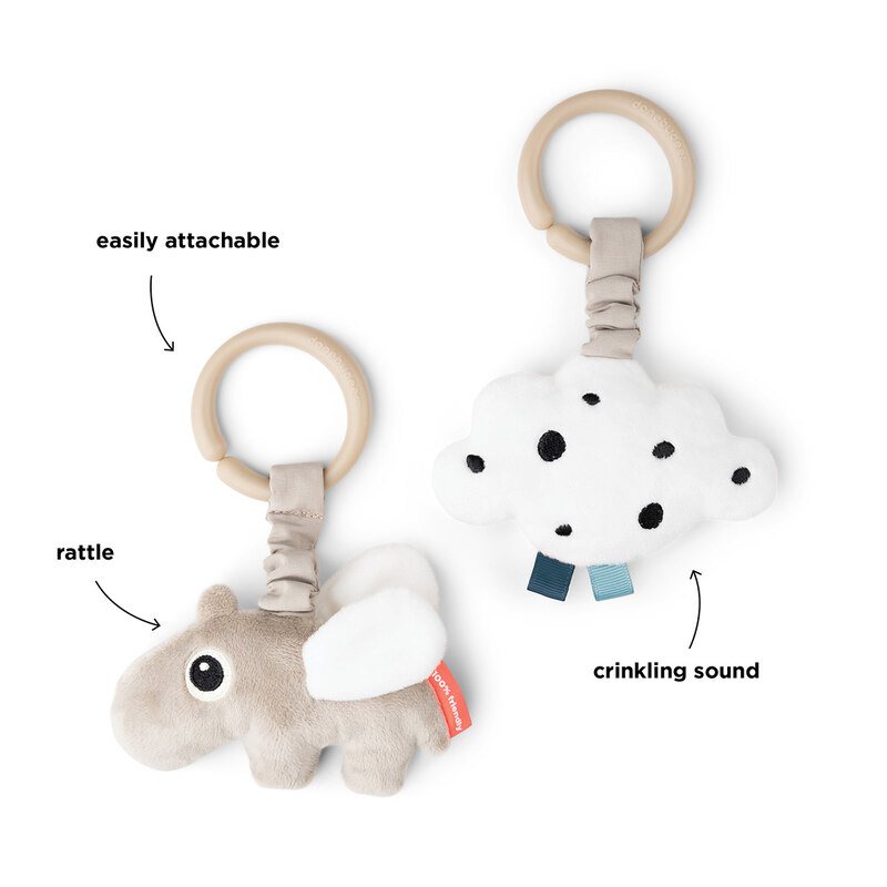 Lot de 2 Jouets d'éveil à suspendre Happy clouds Sable Done by Deer information