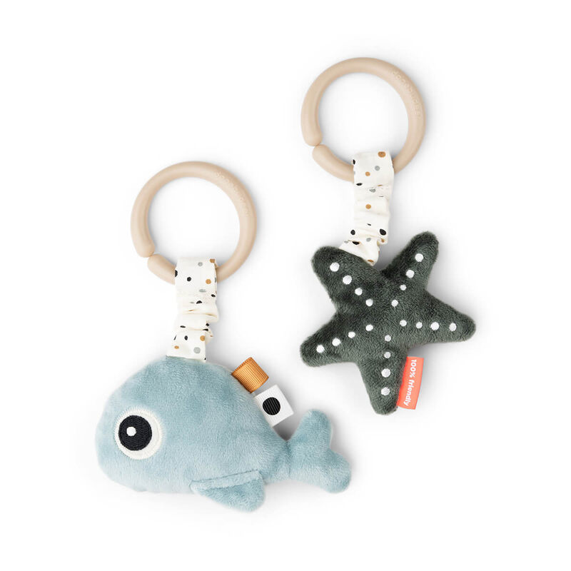 Lot de 2 Jouets d'éveil à suspendre Wally Bleu Done by Deer produit face