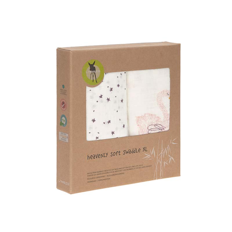 Lot de 2 langes 120 x 120 cm Little Water Cygne Lässig Packaging