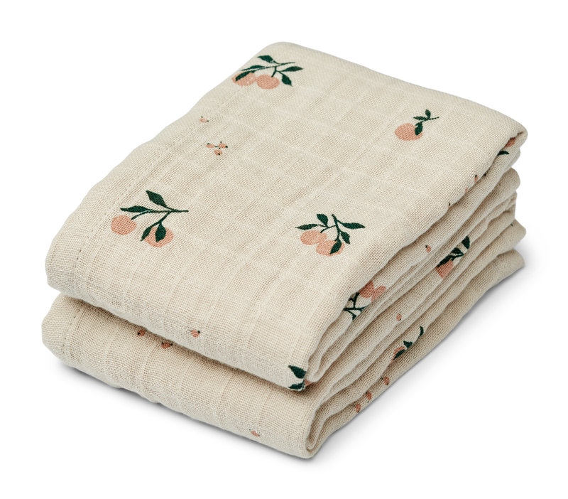 Lot de 2 langes en mousseline Lewis Peach / Sea shell mix Liewood Produit