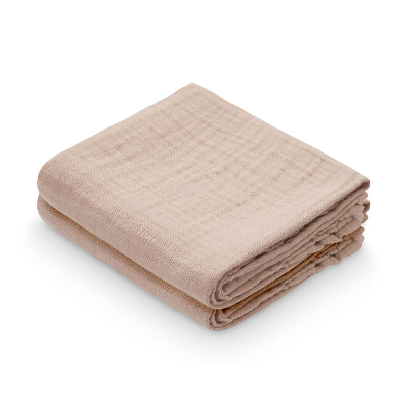 Lot de 2 langes en mousseline de Coton Bio Cam Cam dusty rose