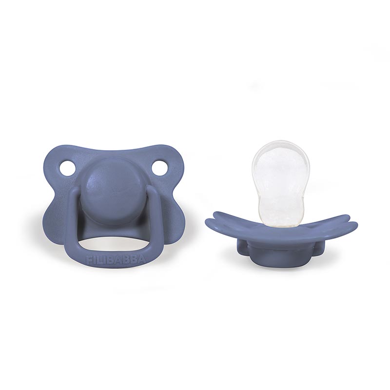 Lot de 2 sucettes anatomique en silicone 6m+ Bleu clair Filibabba