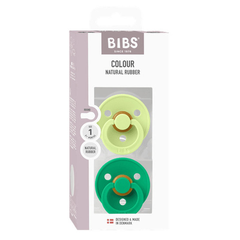 Lot de 2 sucettes Bibs Colour Taille 1 Matcha/Cactus Bibs packaging