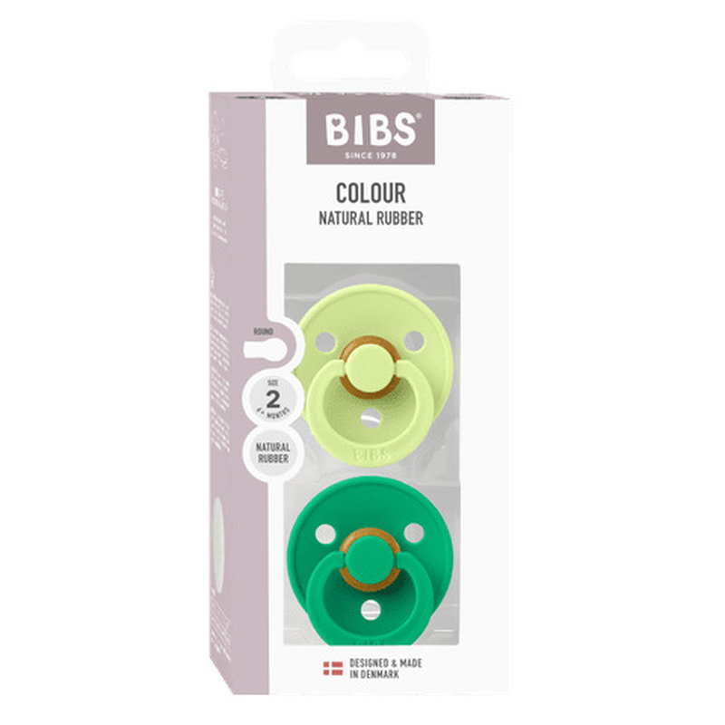 Lot de 2 sucettes Bibs Colour Taille 2 Matcha/Cactus Bibs packaging