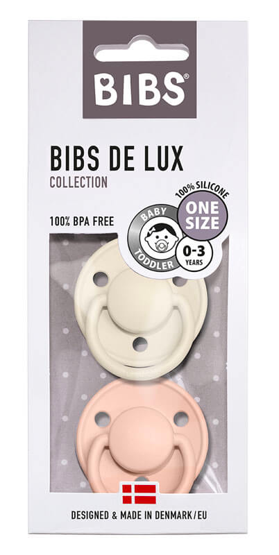 Lot de 2 sucettes Bibs De Lux Silicone Bibs packaging