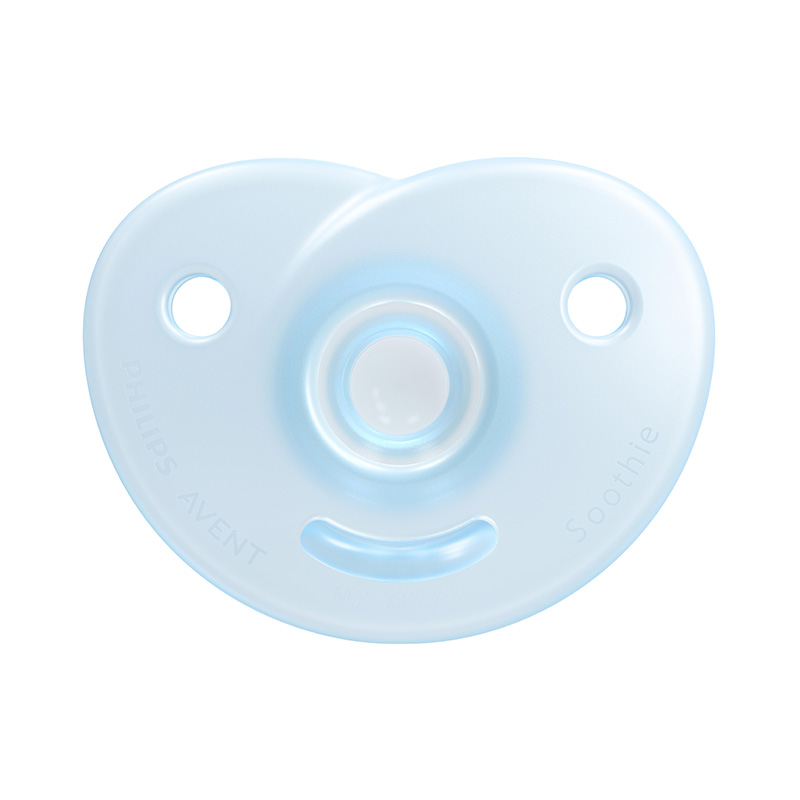 Lot de 2 sucettes nouveau-né soothie cœur Bleu clair/Bleu Philips Avent dos clair