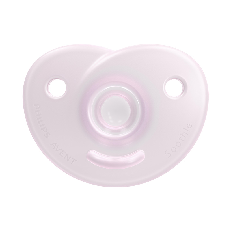 Lot de 2 sucettes nouveau-né soothie cœur Rose clair/Rose framboise Philips Avent rose clair dos