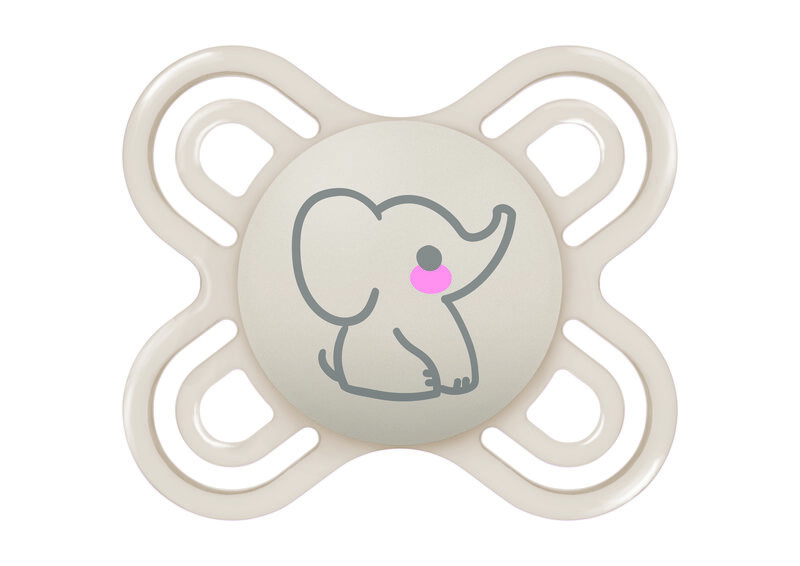 Lot de 2 sucettes en silicone + boîte de stérilisation coloris aléatoire Perfect Naissance  0-2 mois Mam elephant