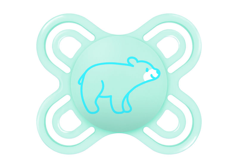 Lot de 2 sucettes en silicone + boîte de stérilisation coloris aléatoire Perfect Naissance  0-2 mois Mam ours