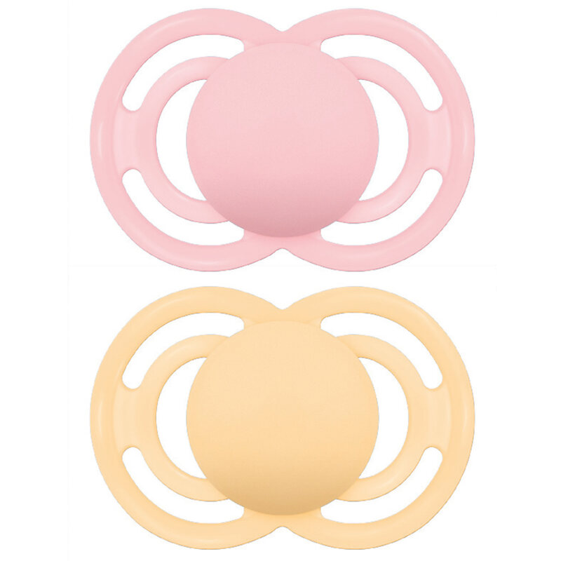Lot de 2 sucettes en silicone + boîte de stérilisation Perfect Tendance Mam duo rose orange