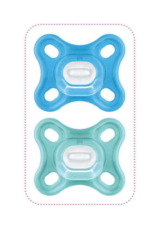 Lot de 2 Sucettes en silicone Comfort 0m+ Bleu Mam