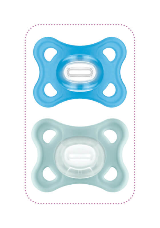 Lot de 2 Sucettes en silicone Comfort 0m+ Bleu Mam - Bambinou