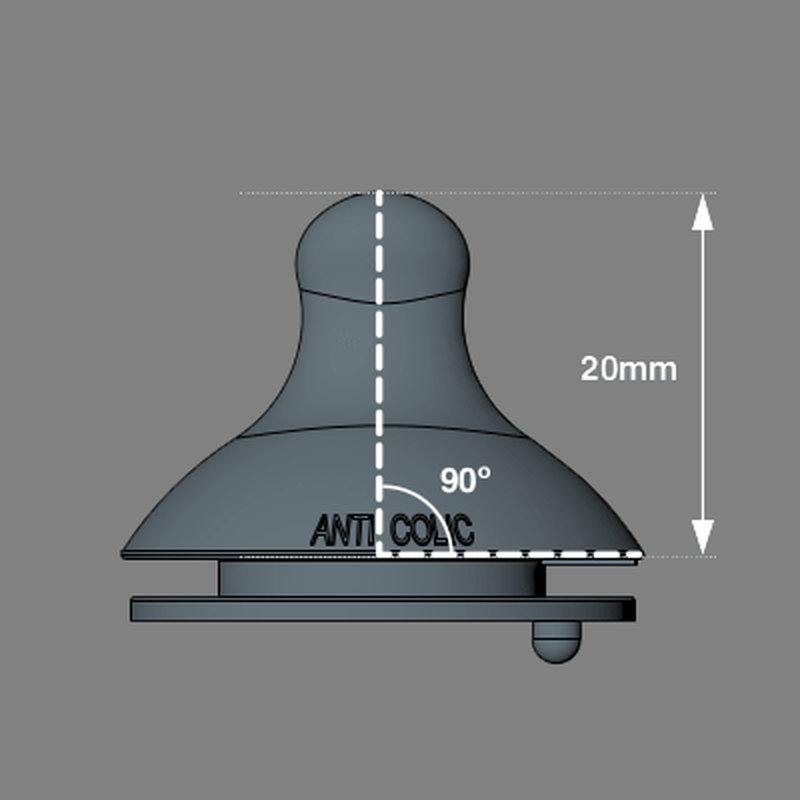 Lot de 2 tétines pour biberons Sxpro Débit S 0M+ Suavinex dimensions