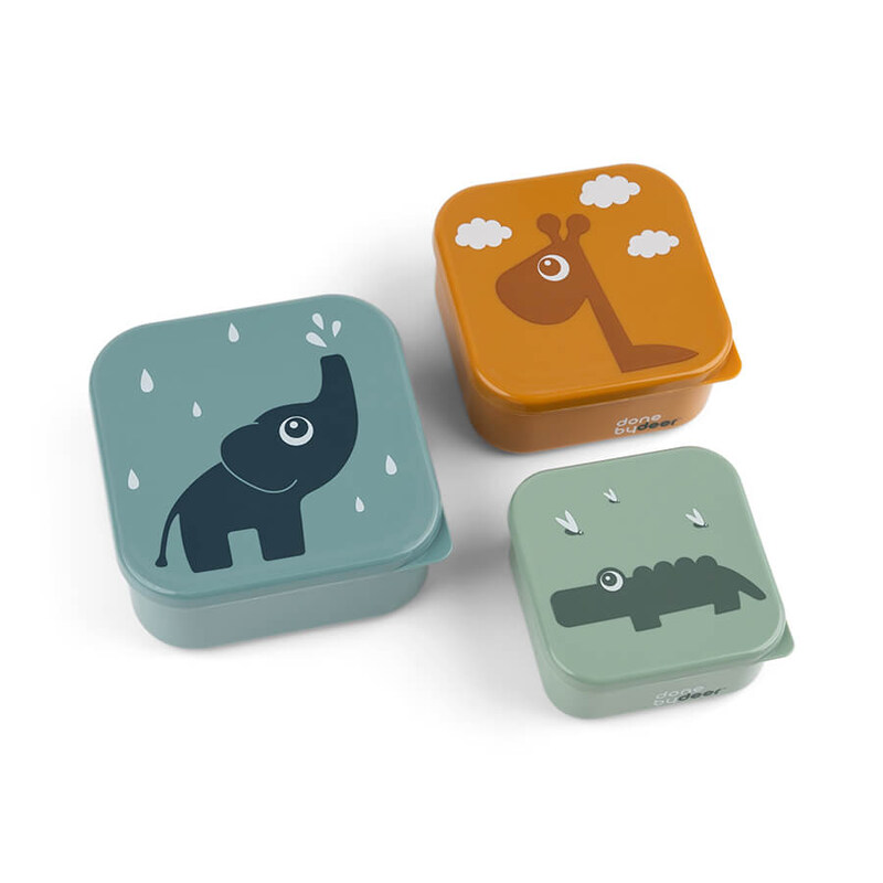 Lot de 3 Boîtes à goûter Deer friends Bleu mixte Done by Deer boite