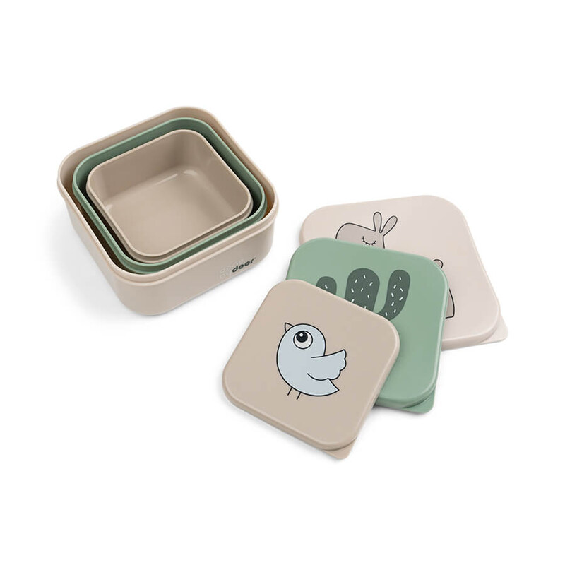 Lot de 3 Boîtes à goûter Lalee Sable mixte Done by Deer produit face