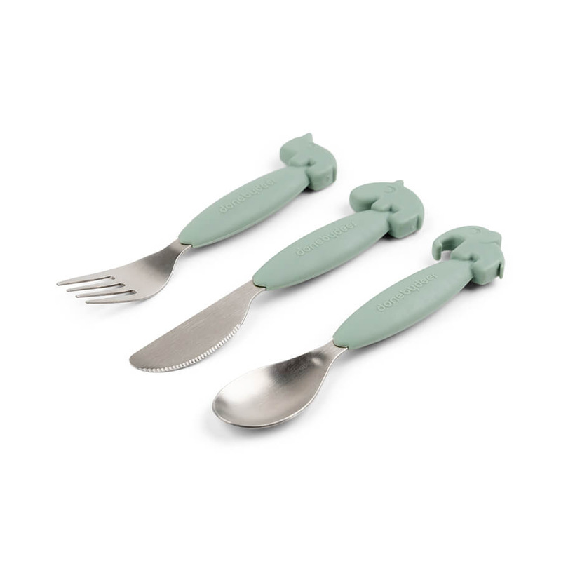 Lot de 3 couverts Easy-grip Deer friends Vert Done by Deer produit face