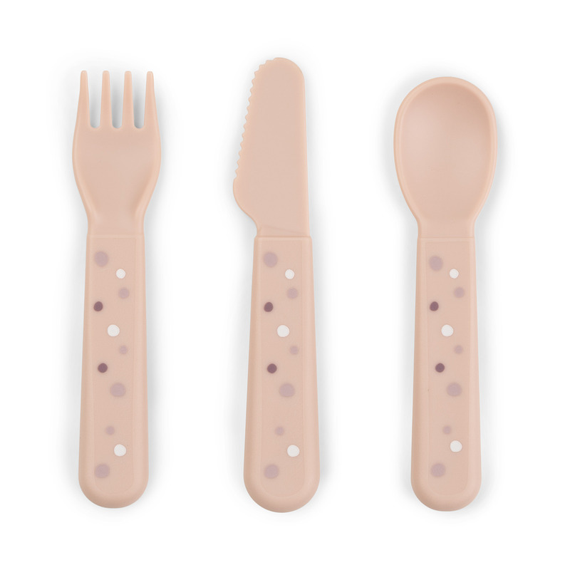 Lot de 3 couverts Foodie Happy dots Rose Done by Deer face