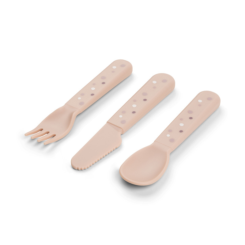 Lot de 3 couverts Foodie Happy dots Rose Done by Deer produit face