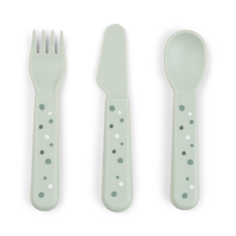 Lot de 3 couverts Foodie Happy dots Vert Done by Deer face