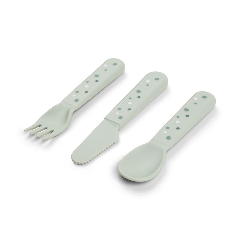 Lot de 3 couverts Foodie Happy dots Vert Done by Deer produit face