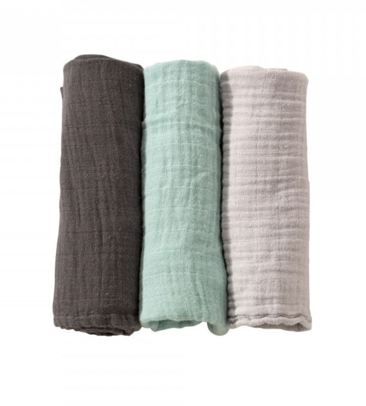Lot de 3 langes 70 x 70 cm Pastel Vert Trois Kilos Sept Produit