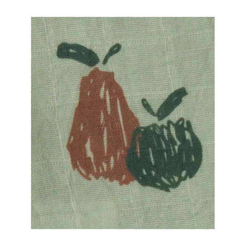 Lot de 3 Langes Bio 70x70 cm Botanica Sauthon poire pomme