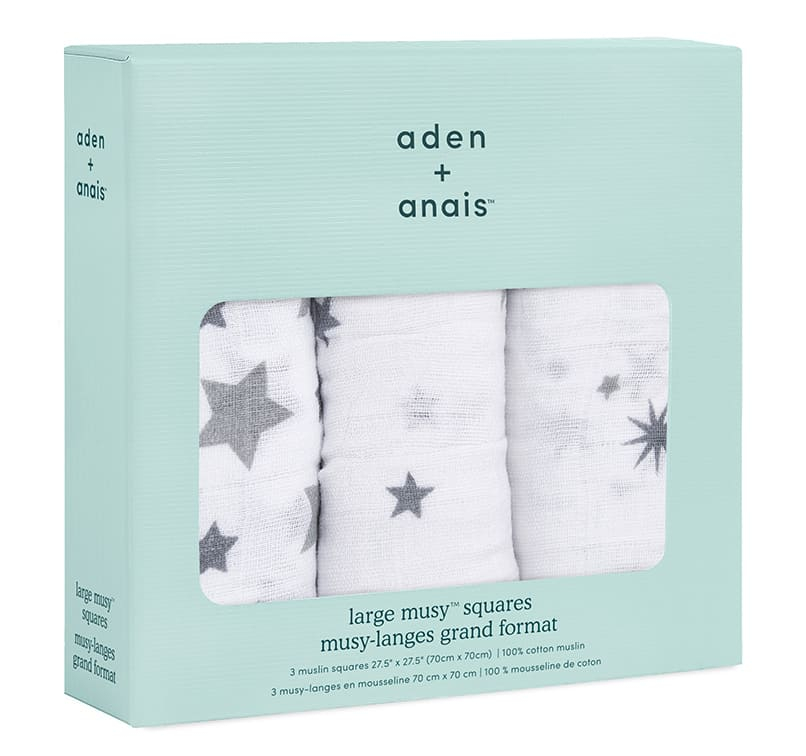 Lot de 3 langes Musy Twinkle Aden + Anais Packaging