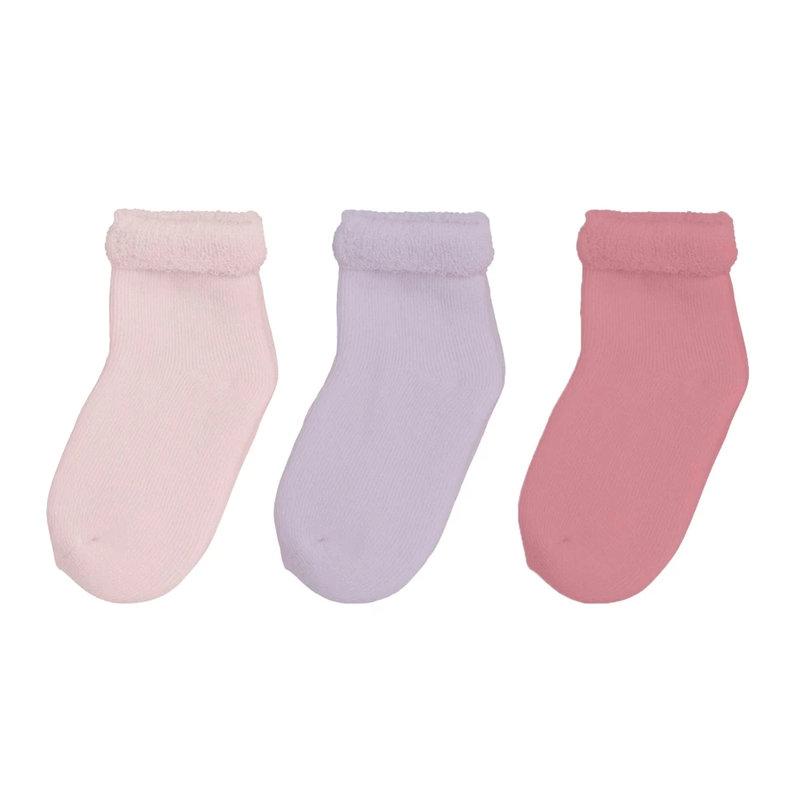 Lot 3 Paires De Chaussettes 0-6m Rose pale / Mauve / Framboise le lot