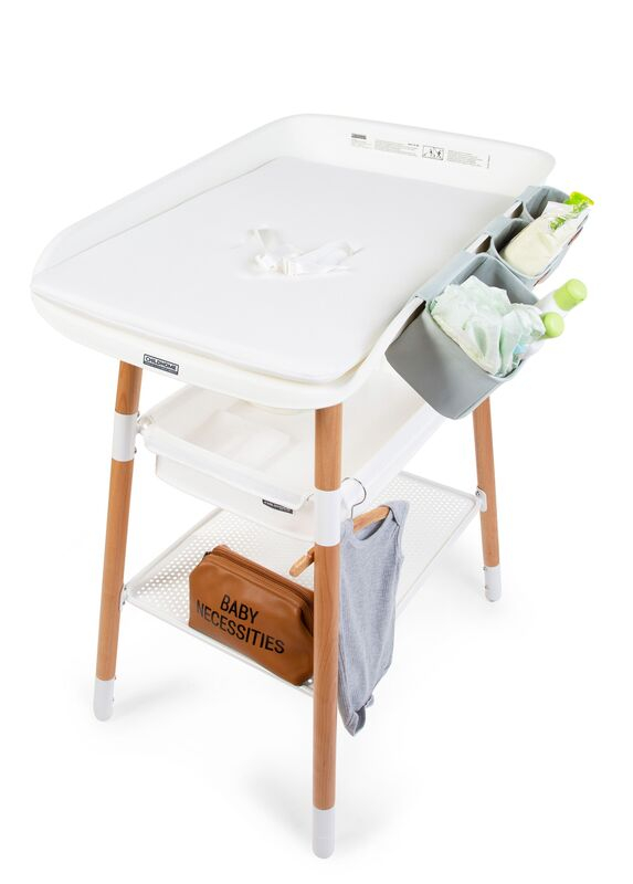 Lot de 3 paniers de rangement à suspendre Gris Clair Childhome Table à langer