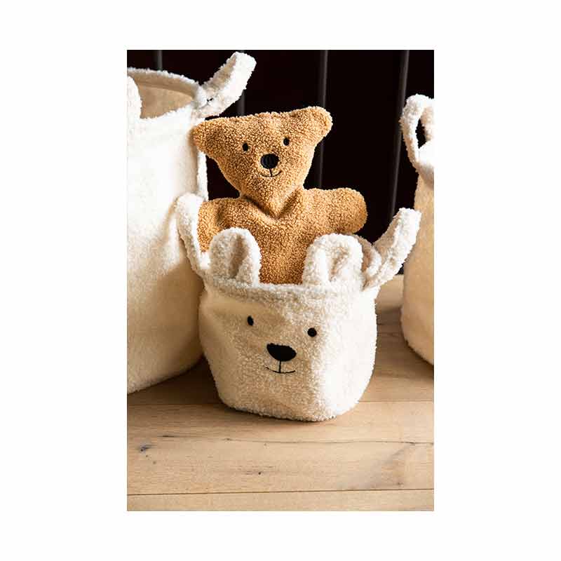 Lot de 3 paniers de rangement Teddy écru Childhome Petit Panier