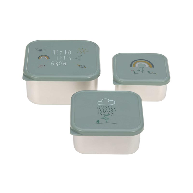 Lot de 3 petites boîtes à goûter inox Garden Explorer Lässig