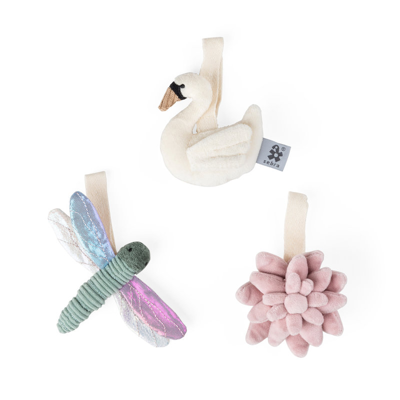 Lot de 3 petits jeux d'éveil Fleur, Cygne, Libellule Sebra produit
