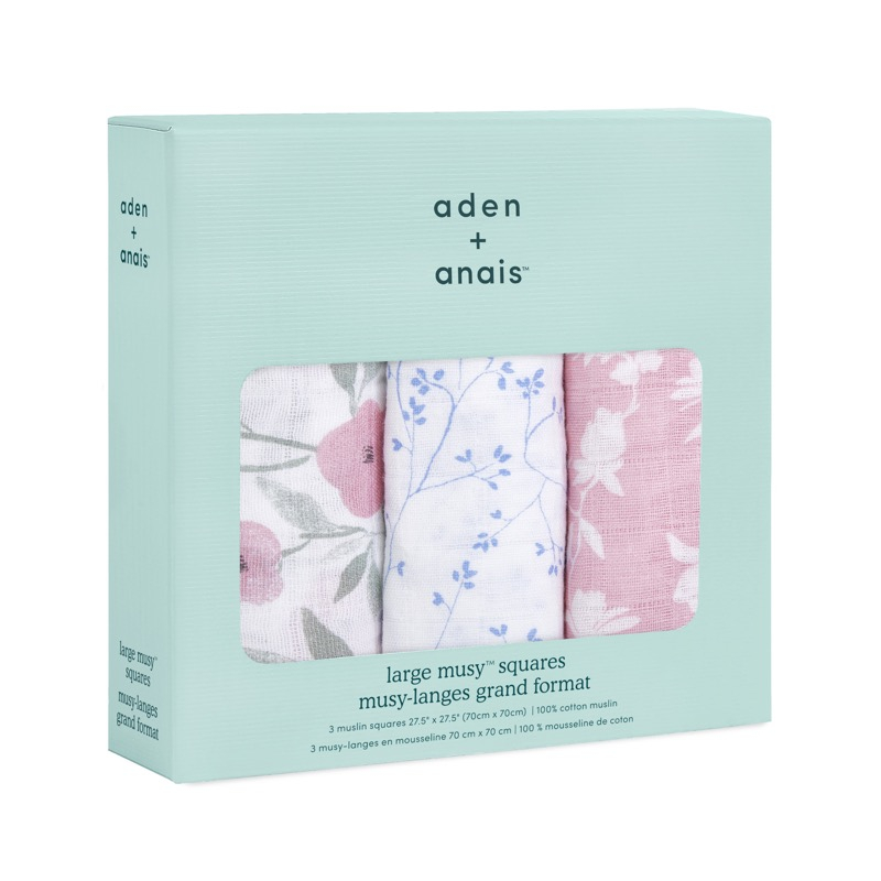Lot de 3 langes Cotton Muslin 70 x 70 cm Ma Fleur Aden + Anais Packaging