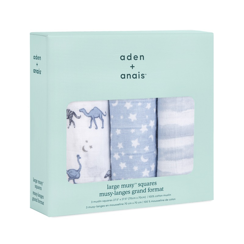 Lot de 3 langes Cotton Muslin 70 x 70 cm Rising Star  Aden + Anais Packaging