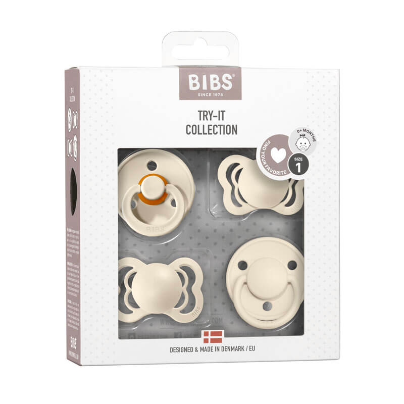 Lot de 4 sucettes Try It Collection Bibs packaging