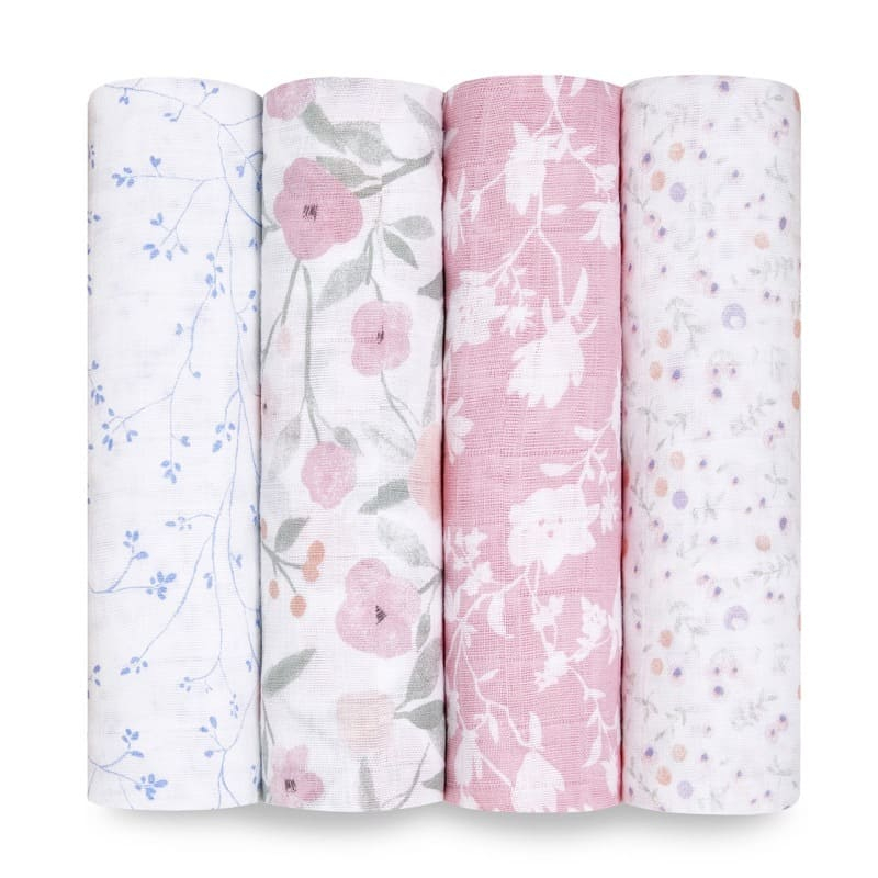 Lot de 4 maxi langes Cotton Muslin 120 x 120 cm Ma Fleur Aden + Anais Produit