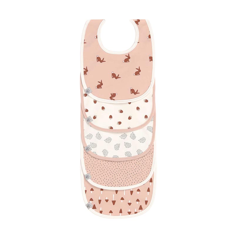 Lot de 5 bavoirs éponge Little Forest Lapin Lässig