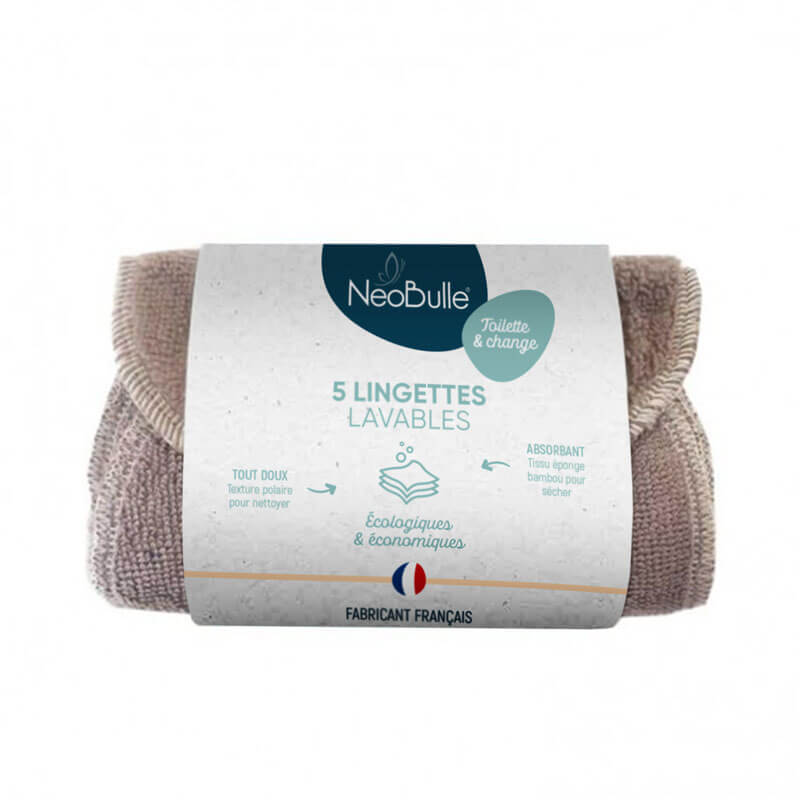 Lot de 5 lingettes lavables Néobulle