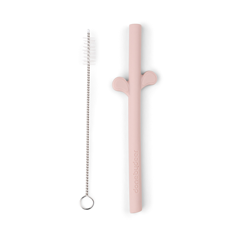 Lot de 5 pailles silicone Peekaboo Done by Deer rose