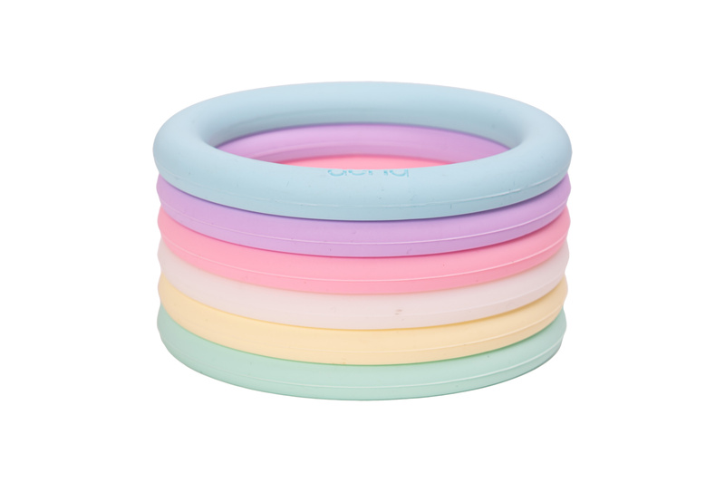 Lot de 6 anneaux en silicone Pastel