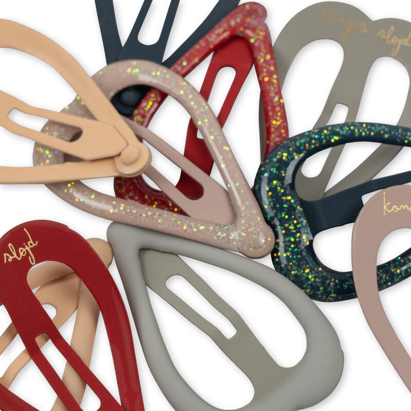 Lot de 10 barrettes à cheveux coeurs multicolores KONGES zoom