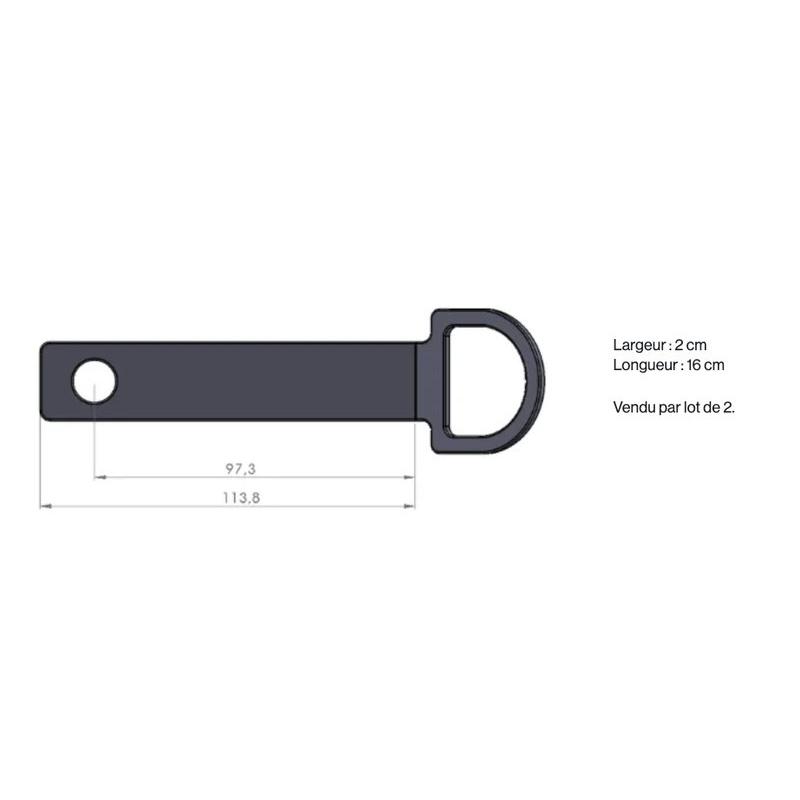 Lot de 2 anneaux d'attache loops AXKID 16 cm